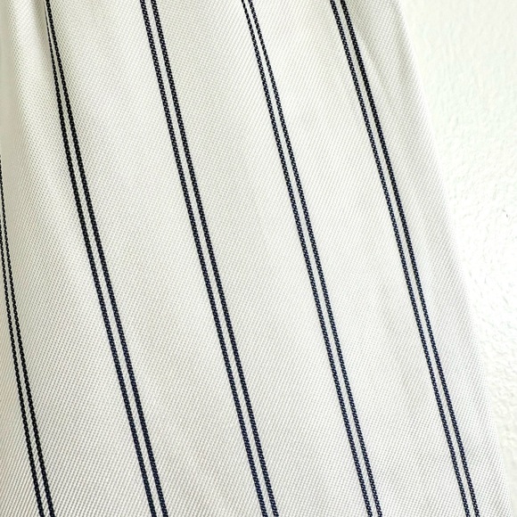 Jenni Kayne White and Blue Pinstripe Straight Leg Viscose Cotton Bianca Pants - Picture 14 of 14